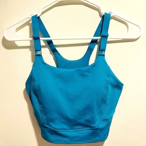 Women's Medium Support Mesh-Back Longline Bra - All in Motion Teal Size XS - Picture 12 of 16
